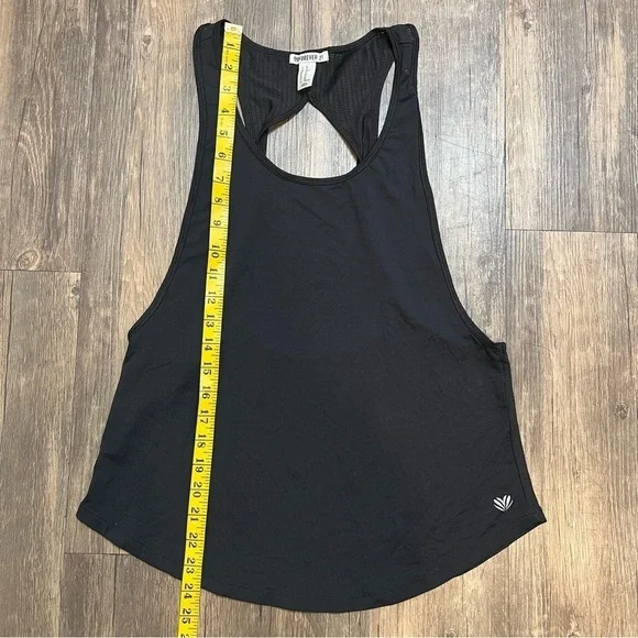 Women’s F21 Black Racer Back Workout Shirt Open Back Relax Fit Size XS - Picture 6 of 8